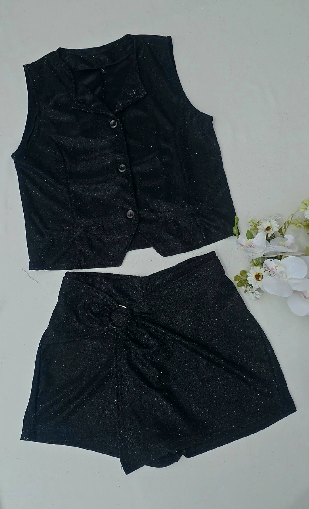 Conjunto con Short Pollera Brillo - Imagen 2