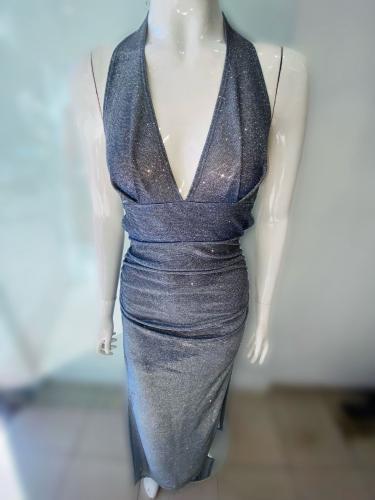 Vestido Gliter Pecho Flor
