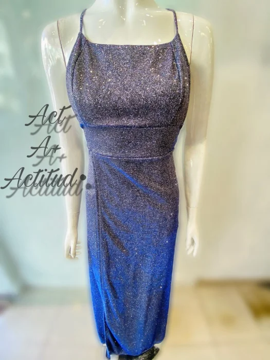 Vestido Recto Clasico Gliter