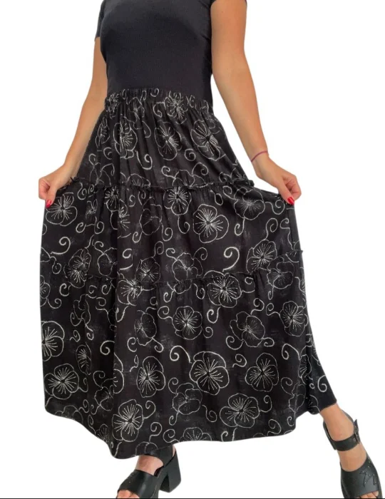 Pollera de Lino Estampado