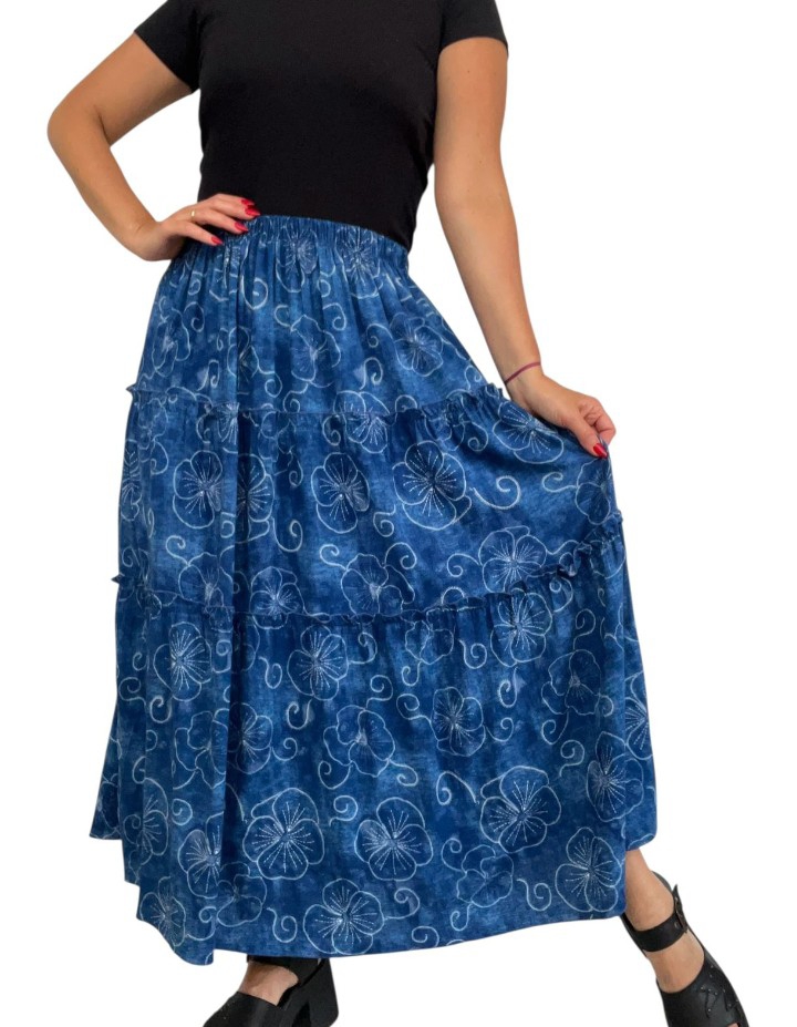 Pollera de Lino Estampado - Imagen 2