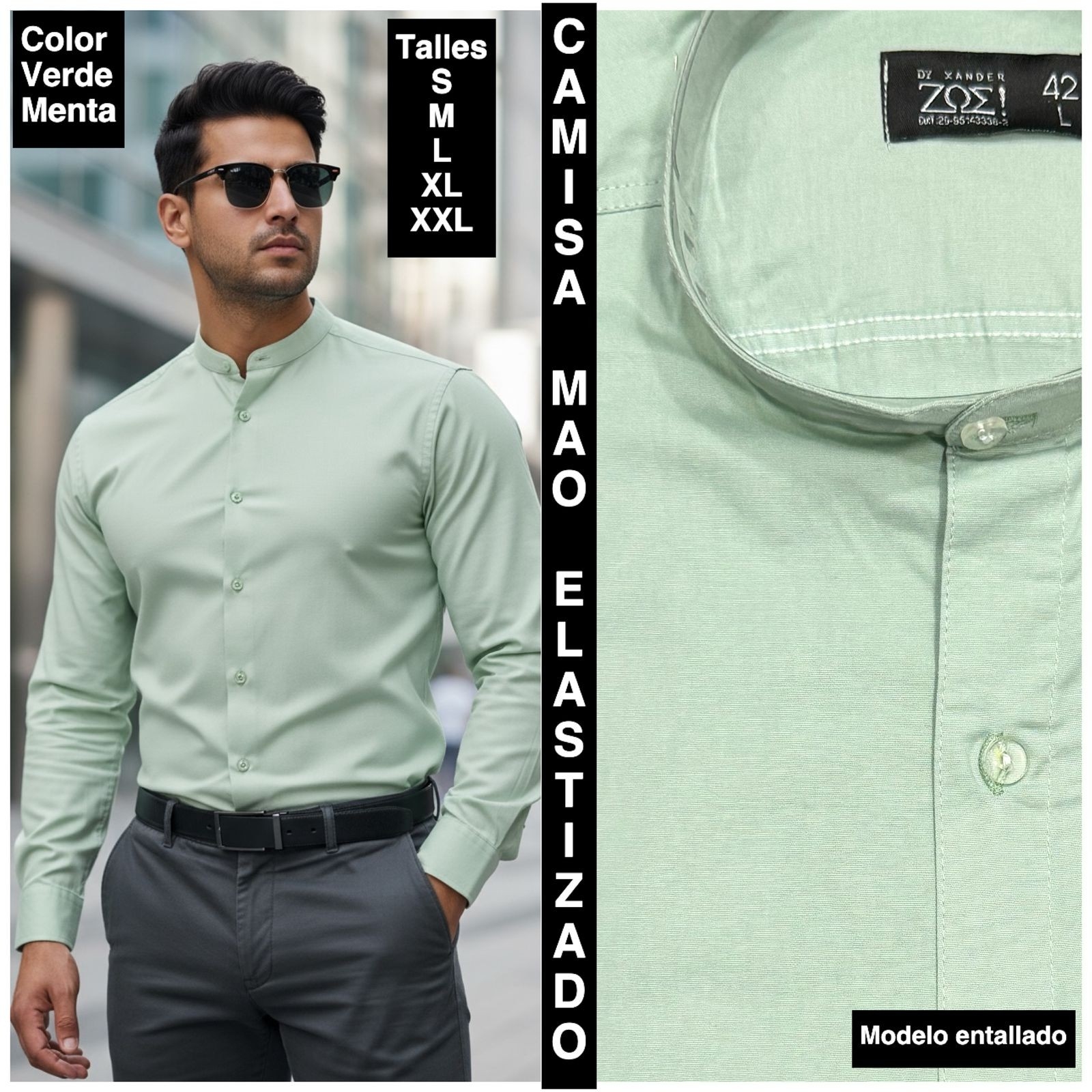 Camisa Cuello Mao Elastizado - Imagen 2