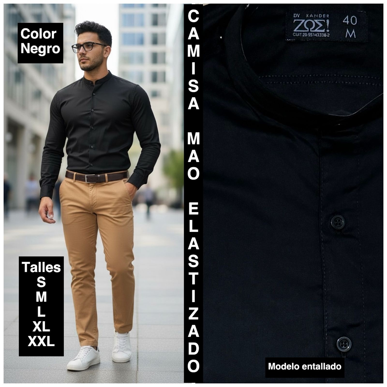 Camisa Cuello Mao Elastizado - Imagen 4
