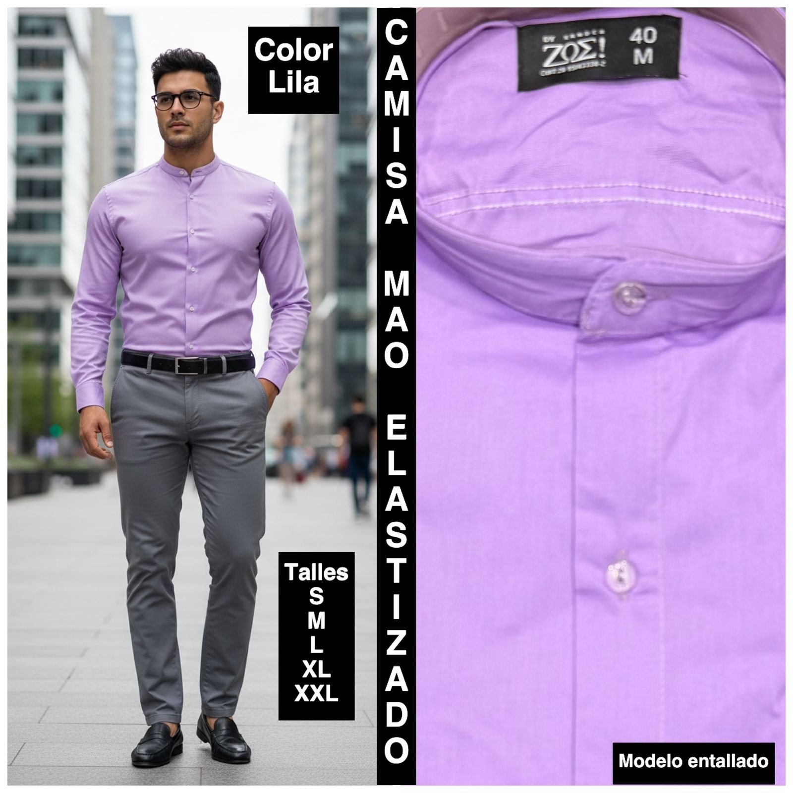 Camisa Cuello Mao Elastizado - Imagen 7