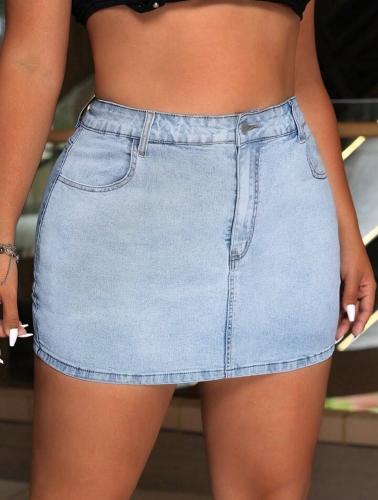Short Pollera Jean Dama Especial Falda Denim Pantalón Corto Grande Mayoristas Hotsale - Miniatura 4