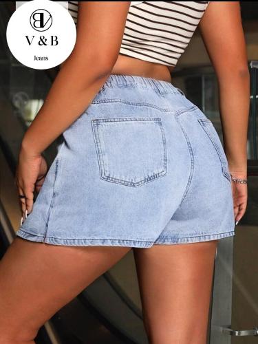 Short Pollera Jean Dama Especial Falda Denim Pantalón Corto Grande Mayoristas Hotsale - Miniatura 5