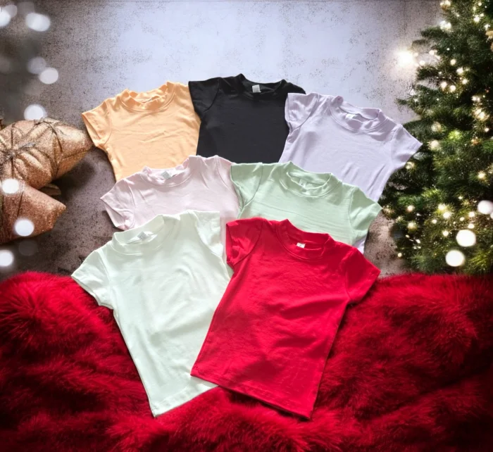 Remeras Basicas al Cuerpo Ribb Elastizado