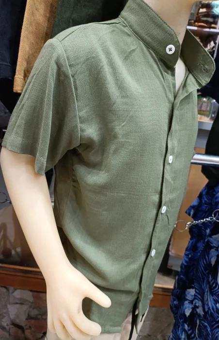 Camisas de Lino con Cuello Clásico y Mao