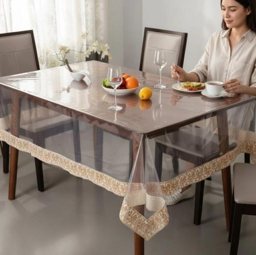 Mantel Protector Transparente con Guarda