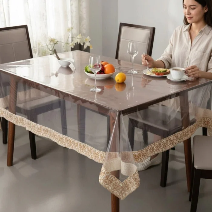 Mantel Protector Transparente con Guarda