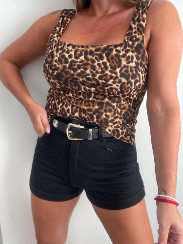 Musculosa Animal Print Escote Cuadrado