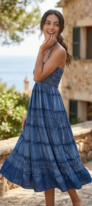 Vestido Strapless Bordado