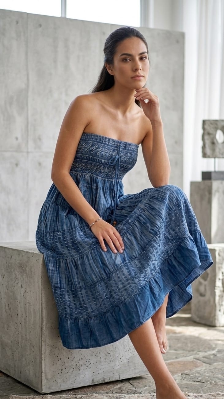 Vestido Strapless Bordado - Imagen 2