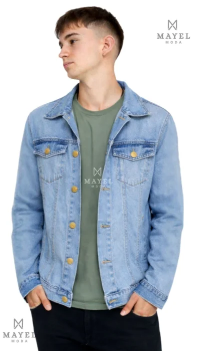 Campera Jeans Celeste de Hombre