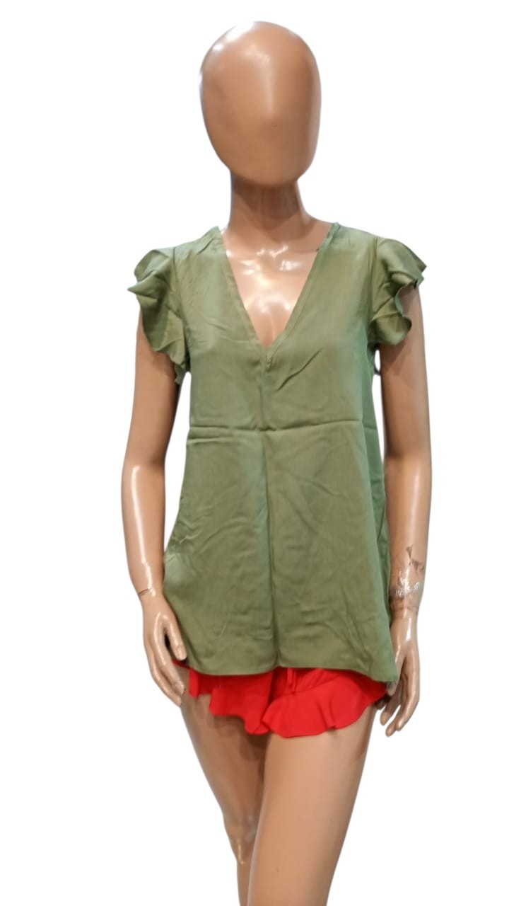 Blusa  Fibrana con Volados - Imagen 2