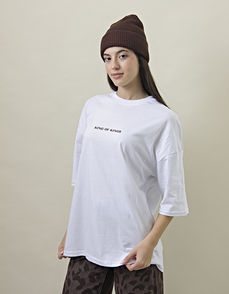 Remera Over King Of King Blanco - Imagen 3