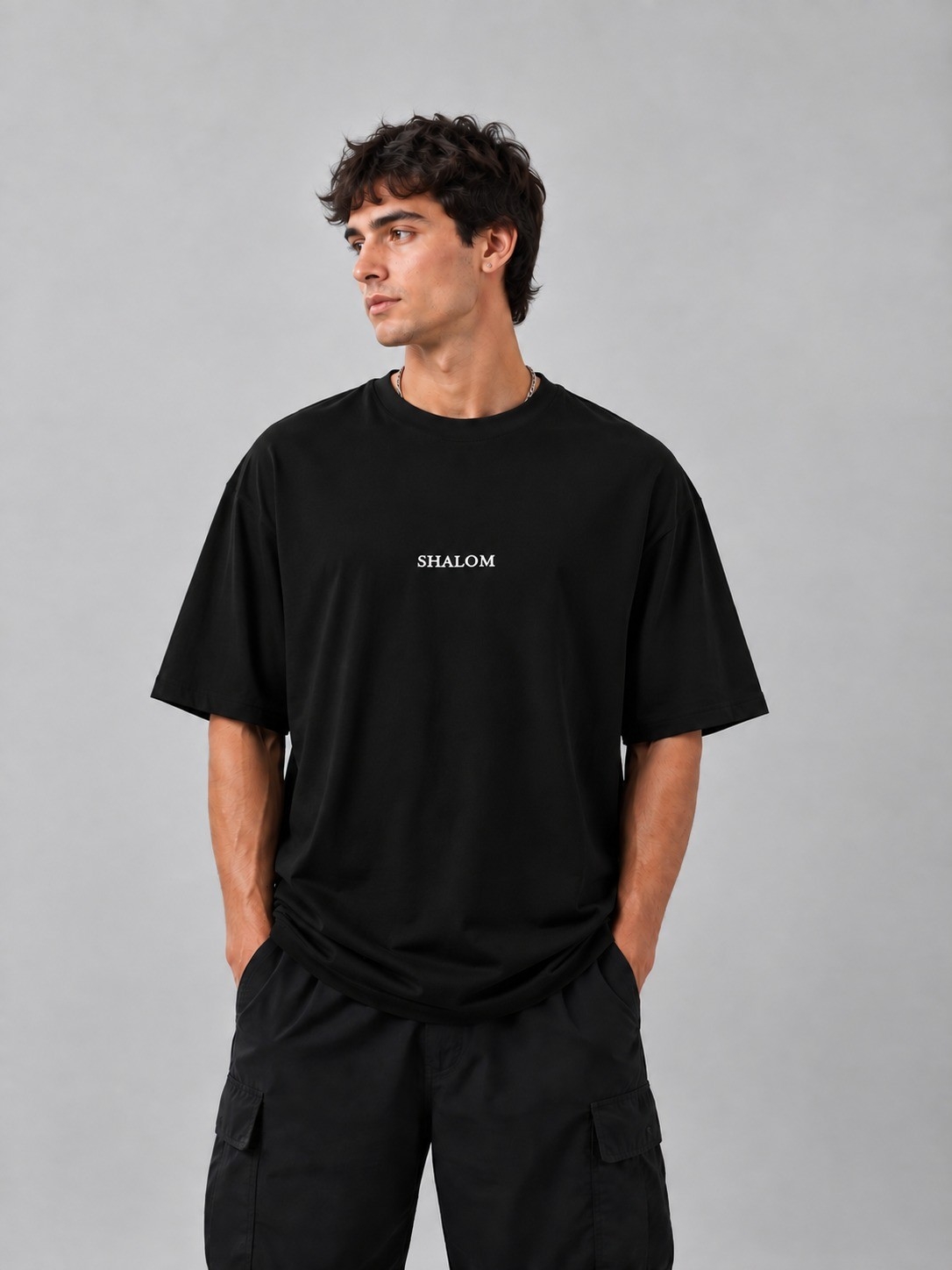 Remera Over Shalom Negro - Imagen 2