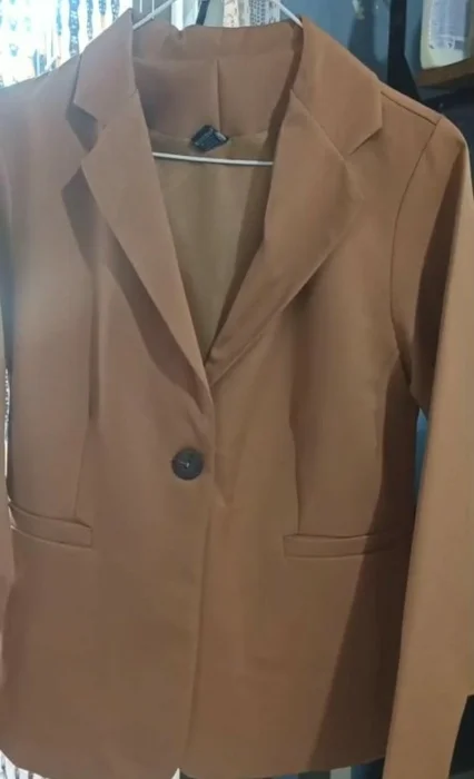 Blazer de Crep Forrado con  Botón