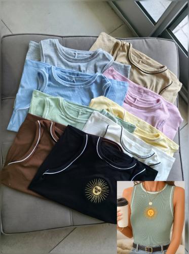 Musculosa Emilia Bordada C/vivo - Miniatura 1
