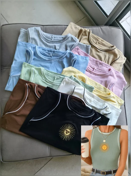 Musculosa Emilia Bordada C/vivo
