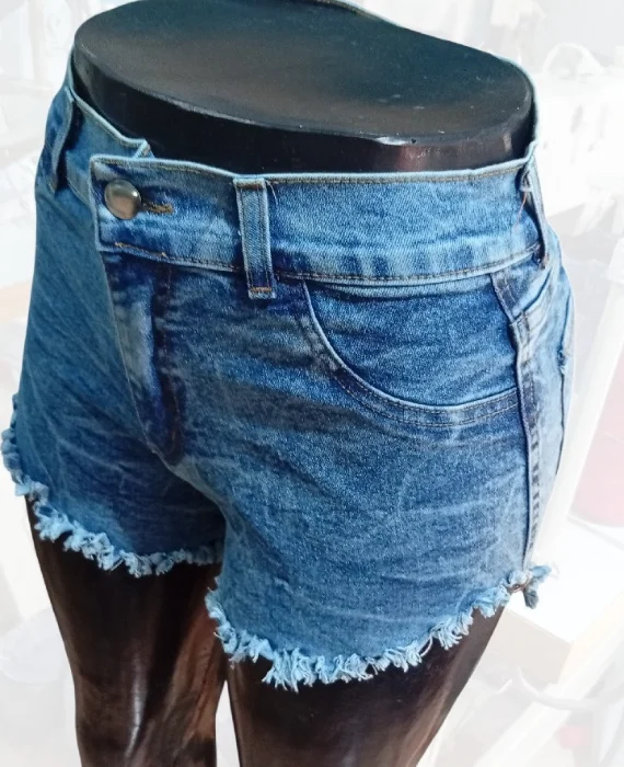 Short Playero Elastizado Azul Arendo