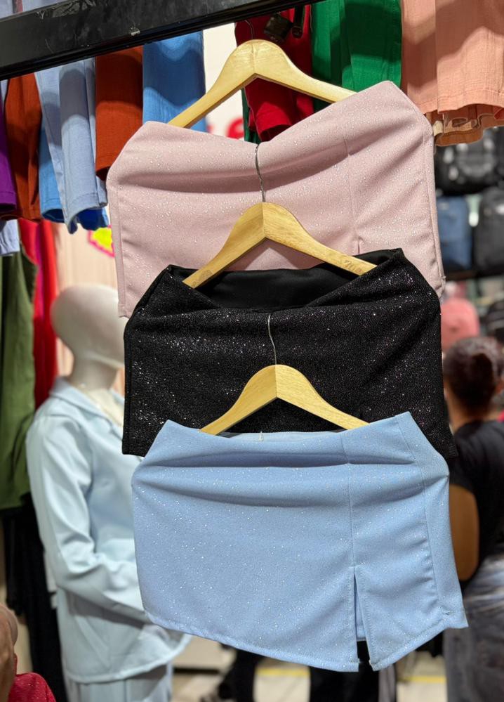 Short  Pollera Scuba Gliter - Imagen 2