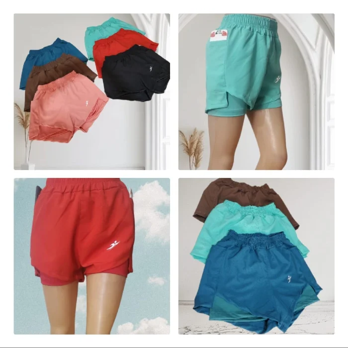 Shorts con Calza Deportiva de Microfibra Elastizada