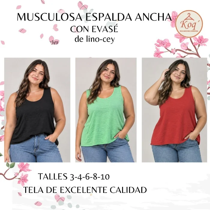 Musculosa Lino-cey Espalda Ancha