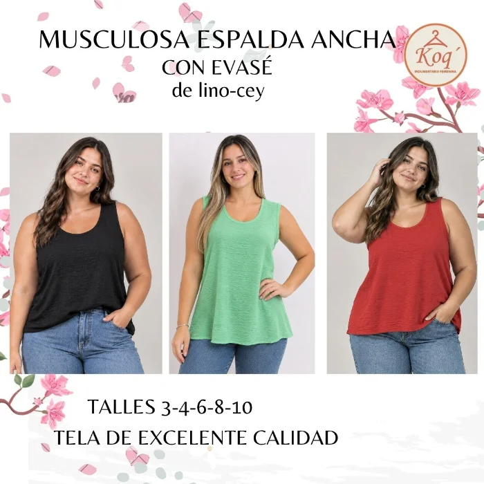 Musculosa Lino-cey Espalda Ancha