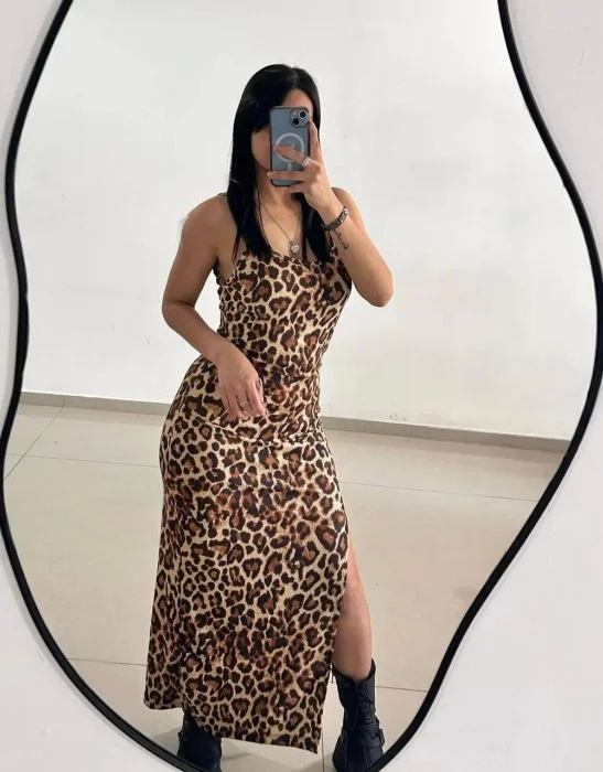 Vestido Animal Print Tendencia