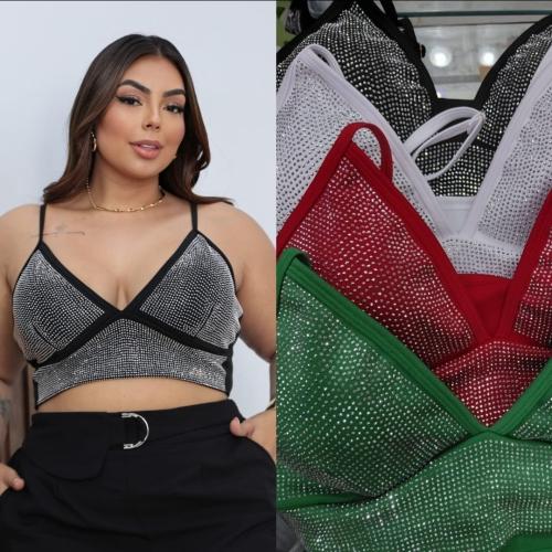 Crop Full Stras Plus Size
