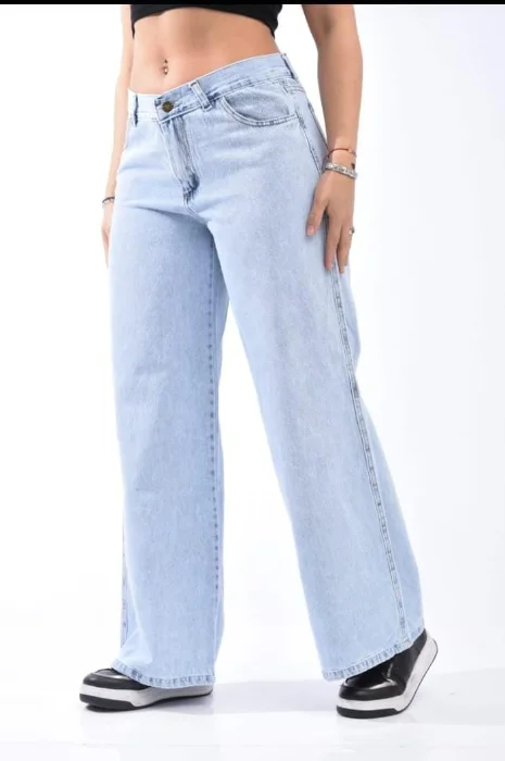 Pantalón. Wide  Celeste Arenado