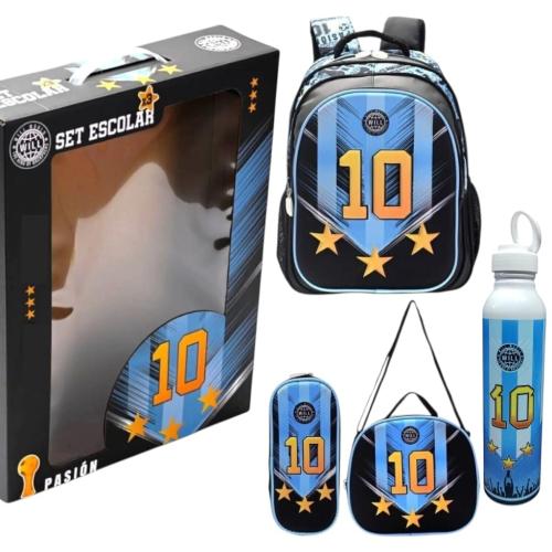 Set Escolar X3 + Botella Térmica de Regalo
