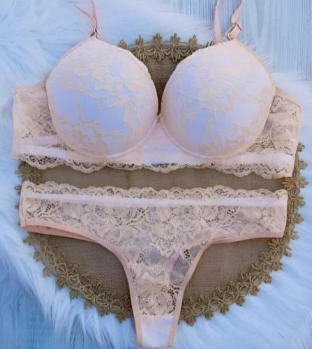Conjunto  Encaje Armado con Aro Colores Pastel - Miniatura 2