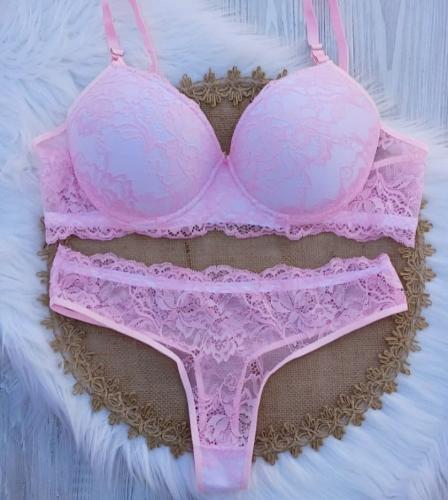 Conjunto  Encaje Armado con Aro Colores Pastel - Miniatura 3