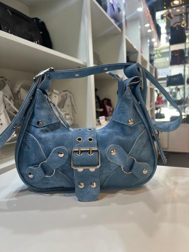 Cartera Mini Bag Baguette Jeans Azul Blanco Bordo Negra Roja - Miniatura 2