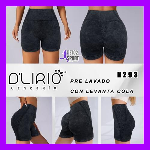 Short Seamless Prelavado con  Frunce, Todos Negros