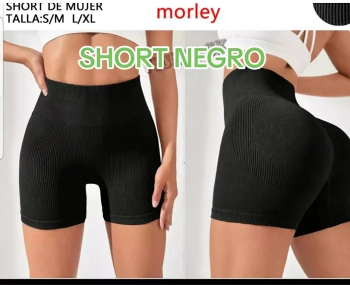 Short Negro con Frunce