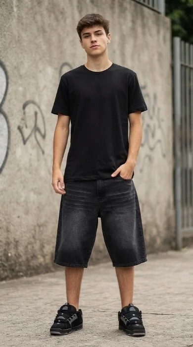 Bermuda Baggy Gris con Bigote
