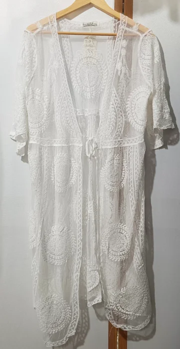 Kimono Tul Bordado Largo y Corto