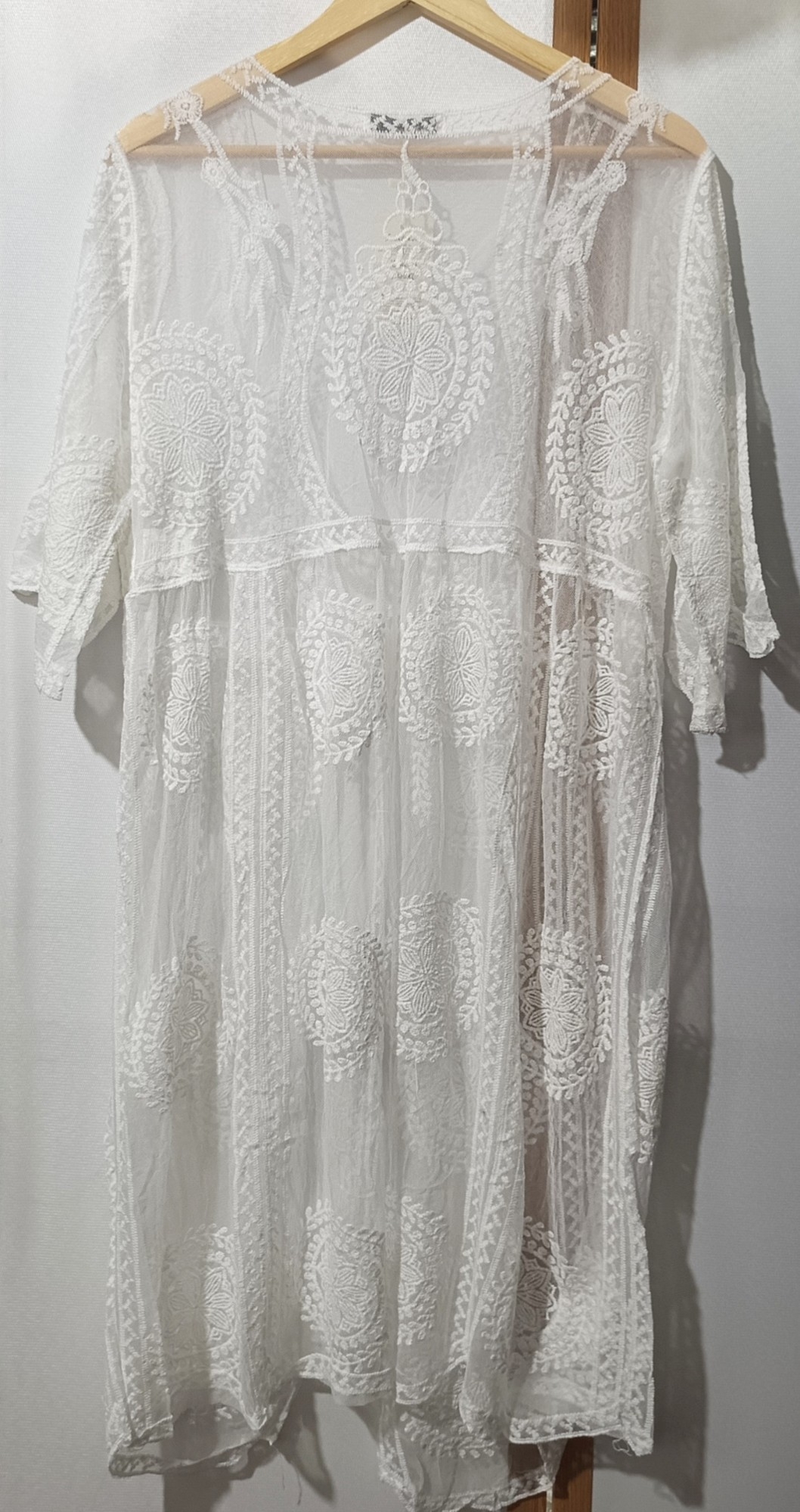 Kimono Tul Bordado Largo y Corto - Imagen 2