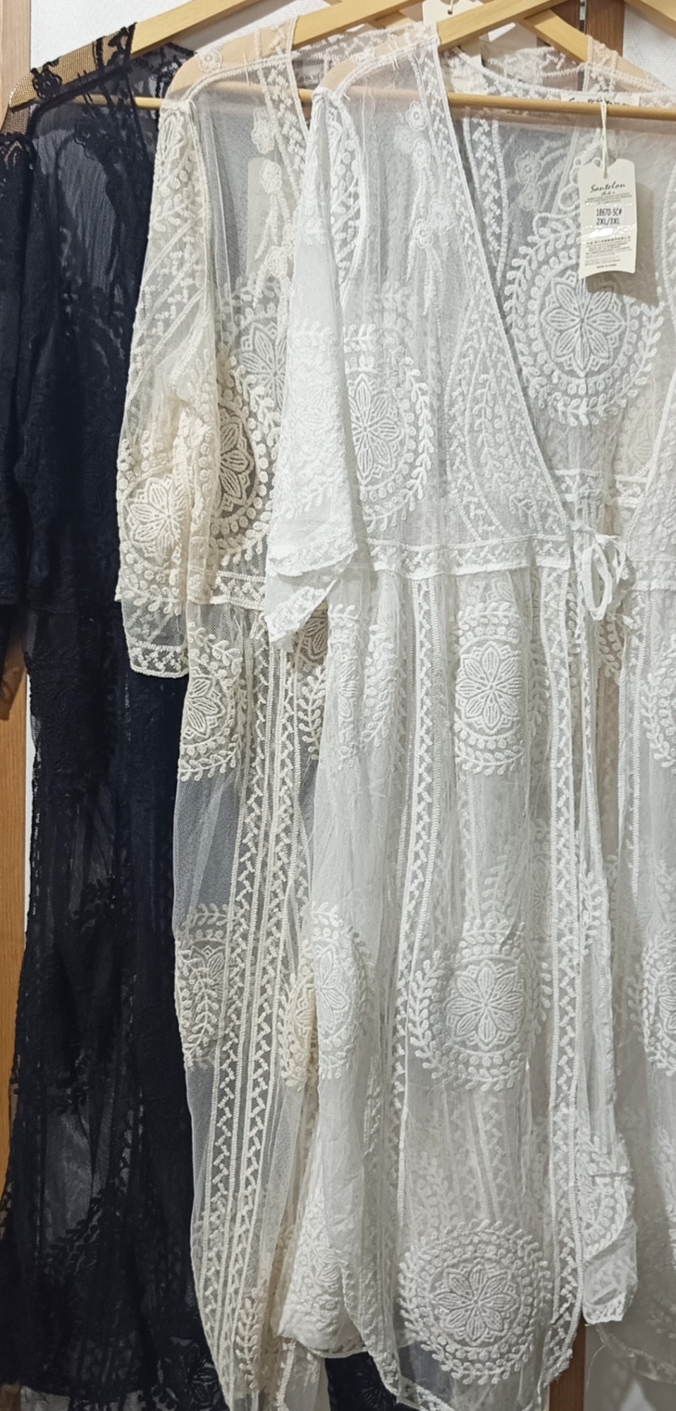 Kimono Tul Bordado Largo y Corto - Imagen 3