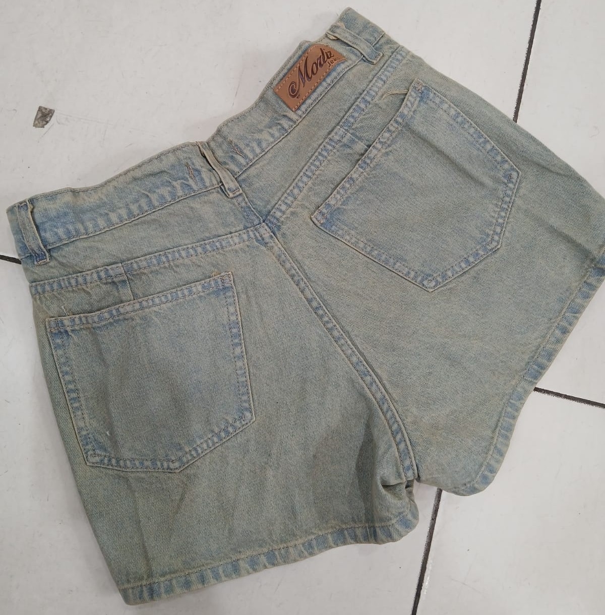 Short Pollera Celeste Oxido (rigido) - Imagen 2