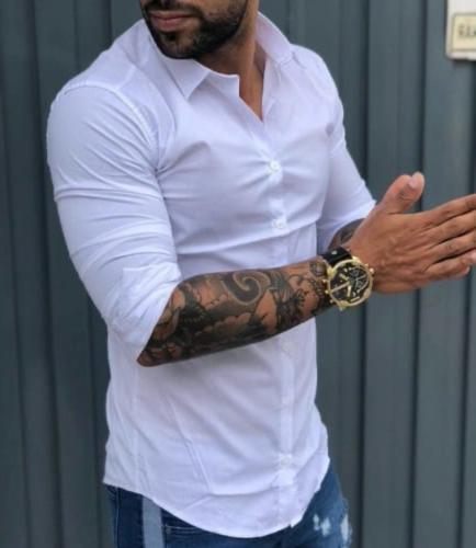 Camisa Blanca Entallada de Hombre