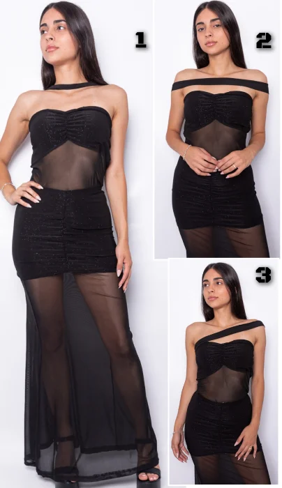 Vestido Strapless C/ Tul