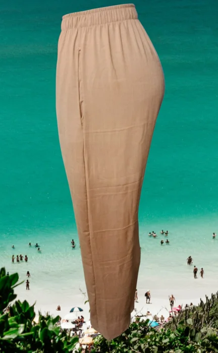 Pantalón Recto de Lino Expandex