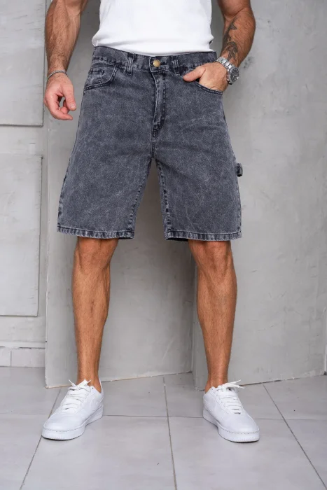 Bermudas Jeans Mom Carpintero Gris