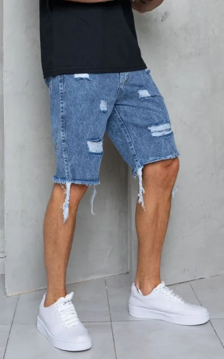 Bermudas Jeans Mom Roturas Desflecado