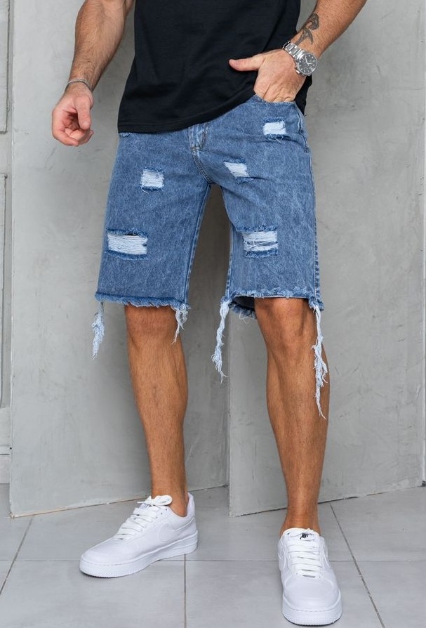 Bermudas Jeans Mom Roturas Desflecado - Imagen 2