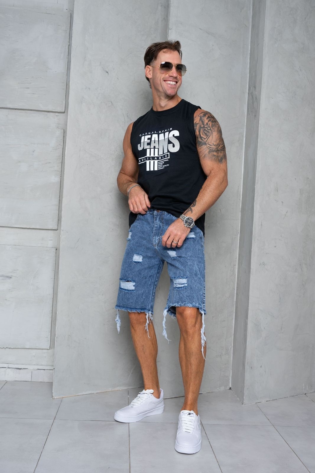 Bermudas Jeans Mom Roturas Desflecado - Imagen 4